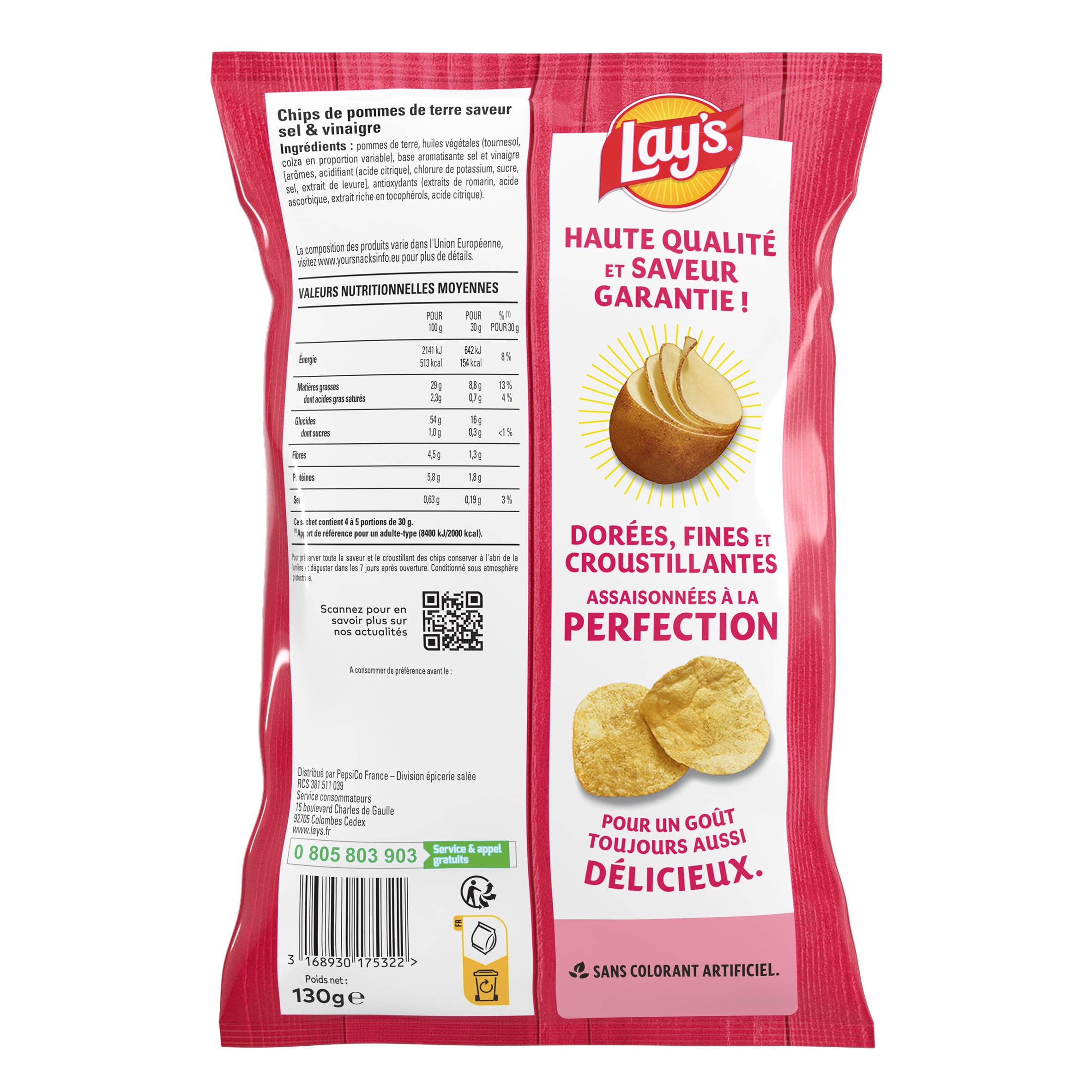lay-s-classique-sel-et-vinaigre-chips-130g image 2