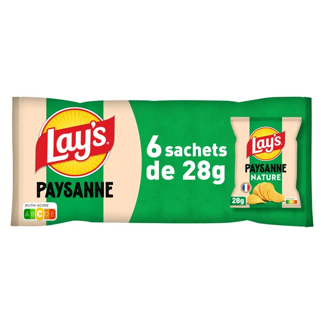 lay-s-format-individuel-paysanne-chips-ondul-es-6x28g-nature image 1