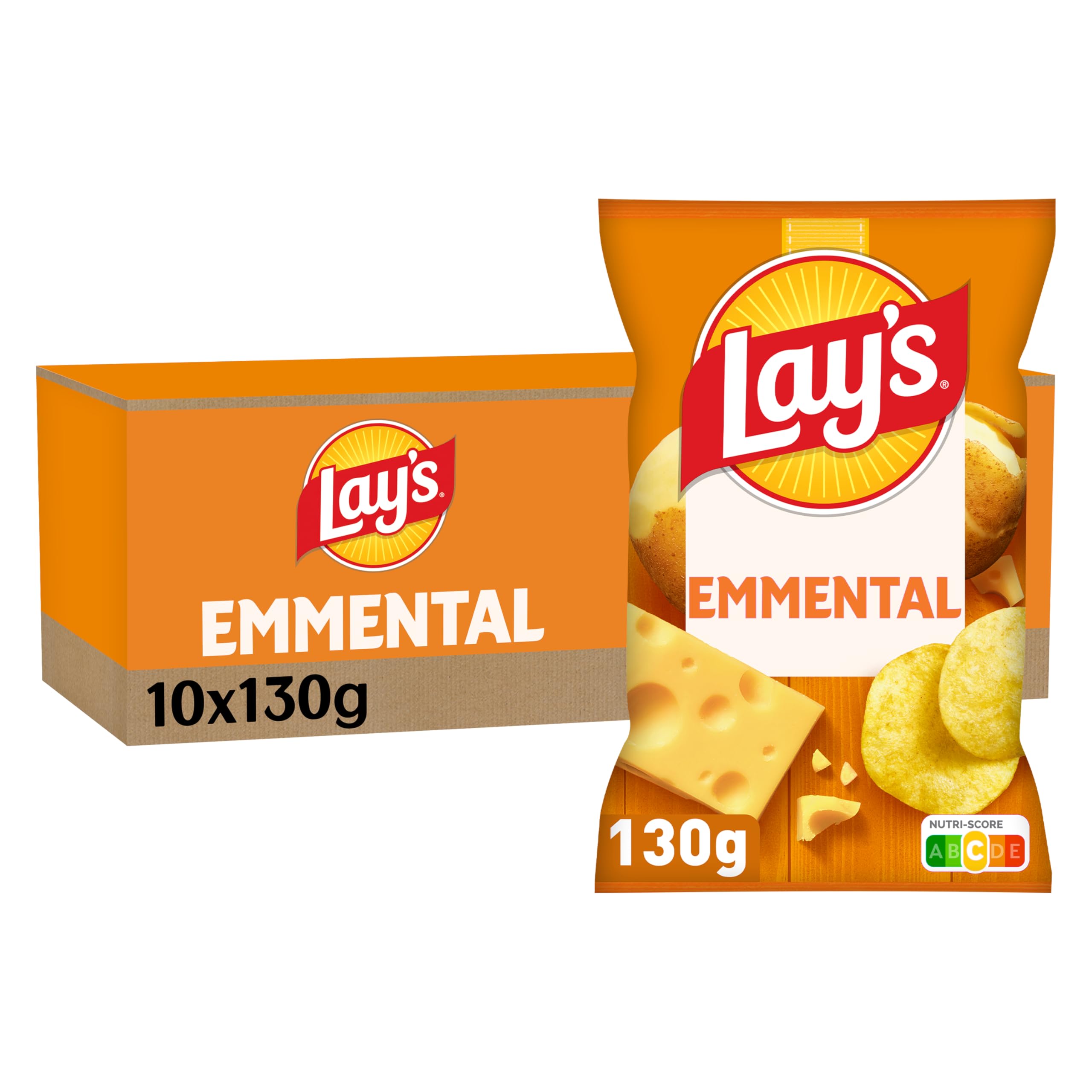 lay-s-classique-chips-emmental-fromage-130g-lot-de-10 image 1