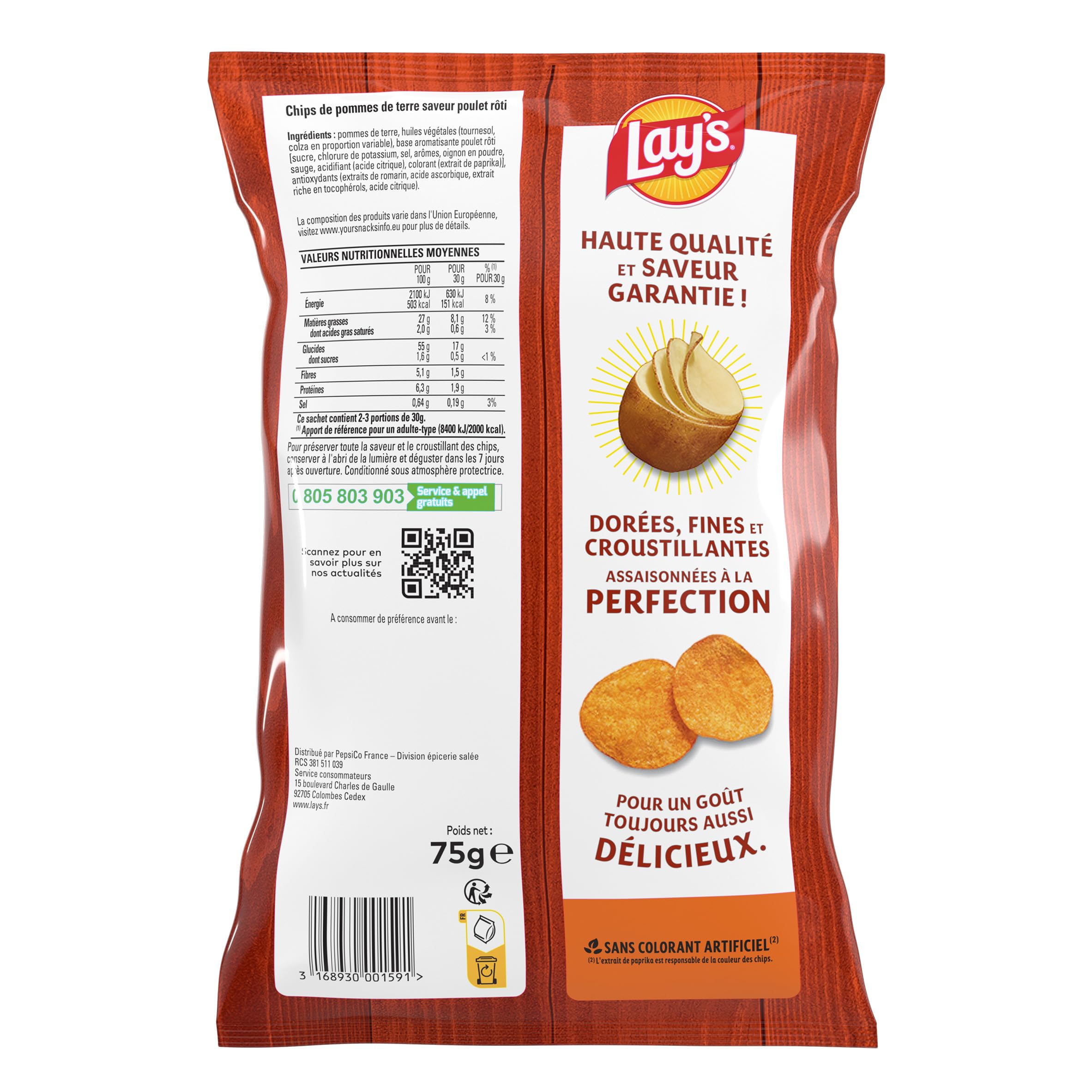 lay-s-classique-chips-poulet-r-ti-15x75g-lot-de-15 image 2