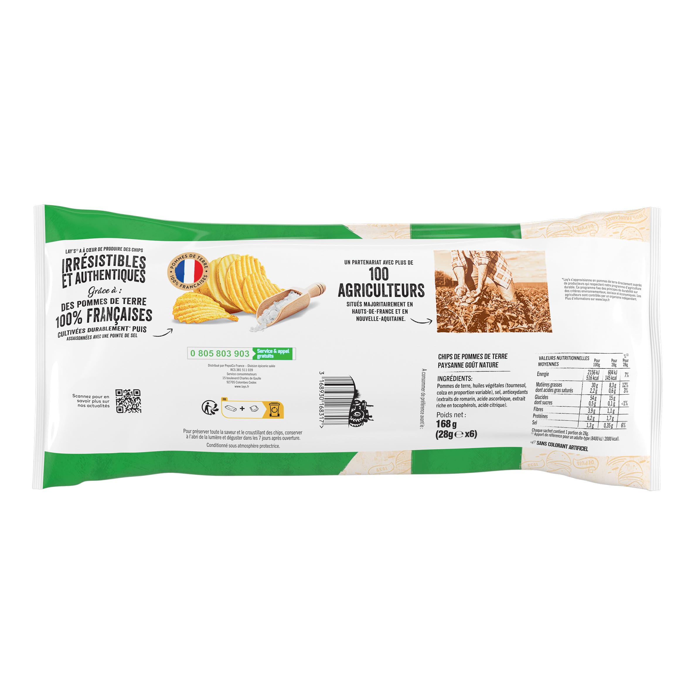 lay-s-format-individuel-paysanne-chips-ondul-es-6x28g-nature image 4