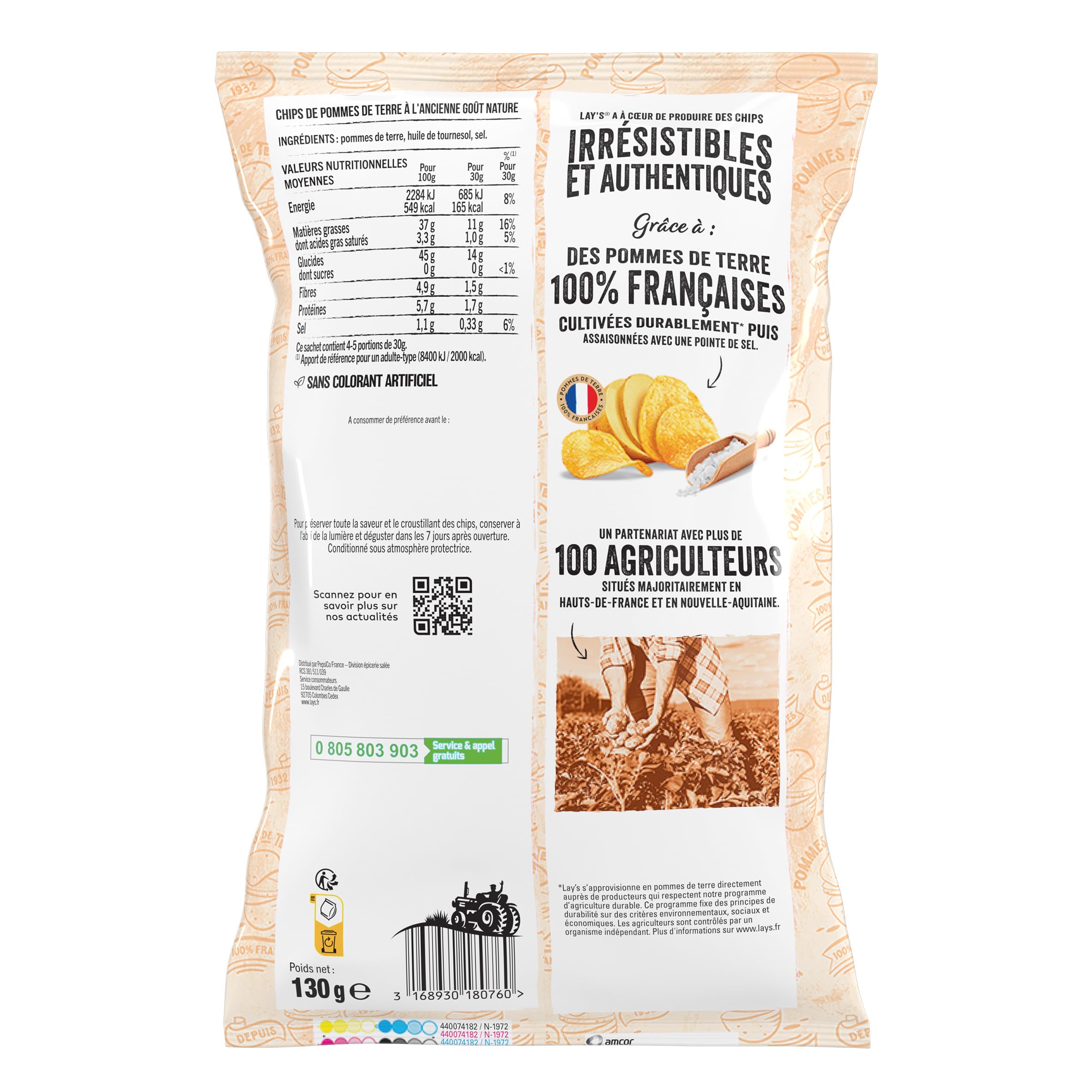 lay-s-l-ancienne-chips-nature-130g-lot-de-10-paisses image 2