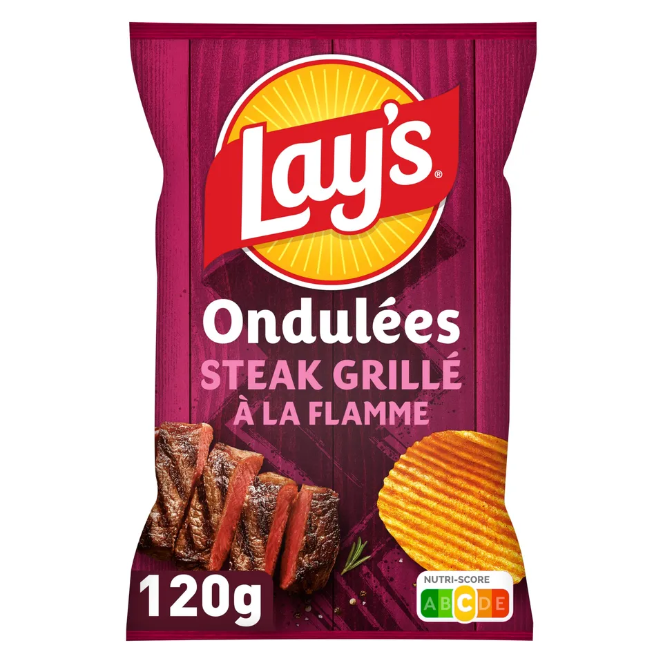 lay-s-ondul-es-chips-steak-grill-la-flamme-120g image 1