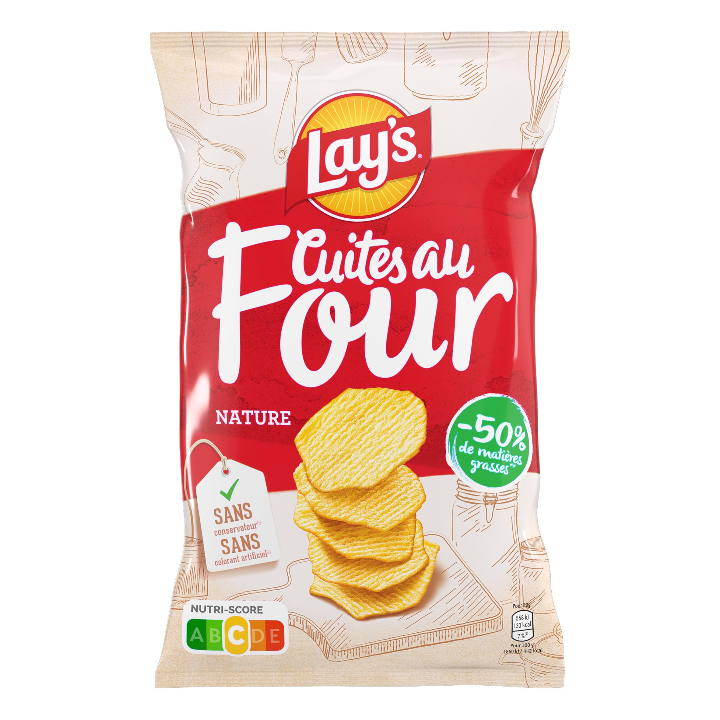 lay-s-cuites-au-four-chips-nature-130-g-stri-es image 2