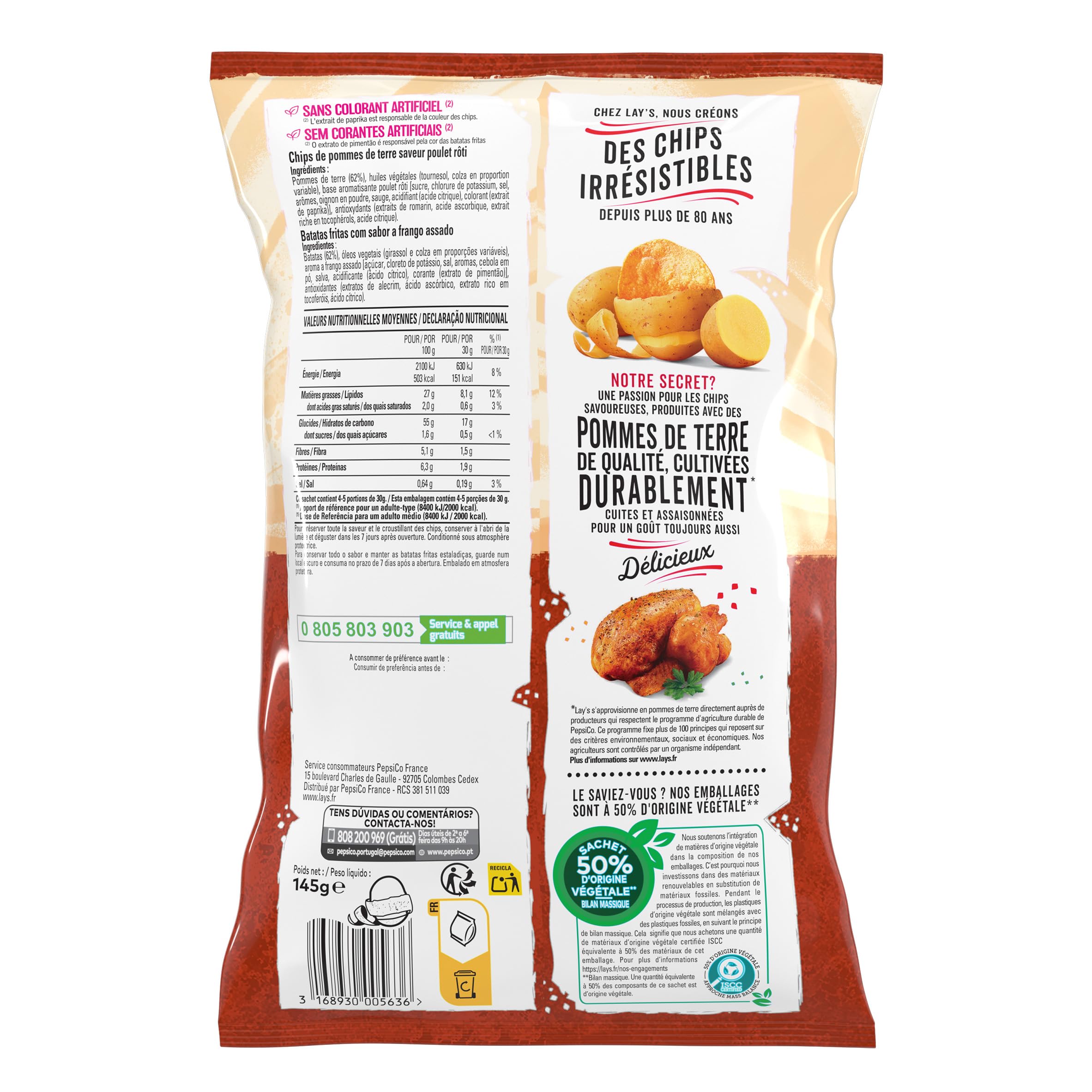 lay-s-classique-poulet-r-ti-chips-145g-croustillantes image 2