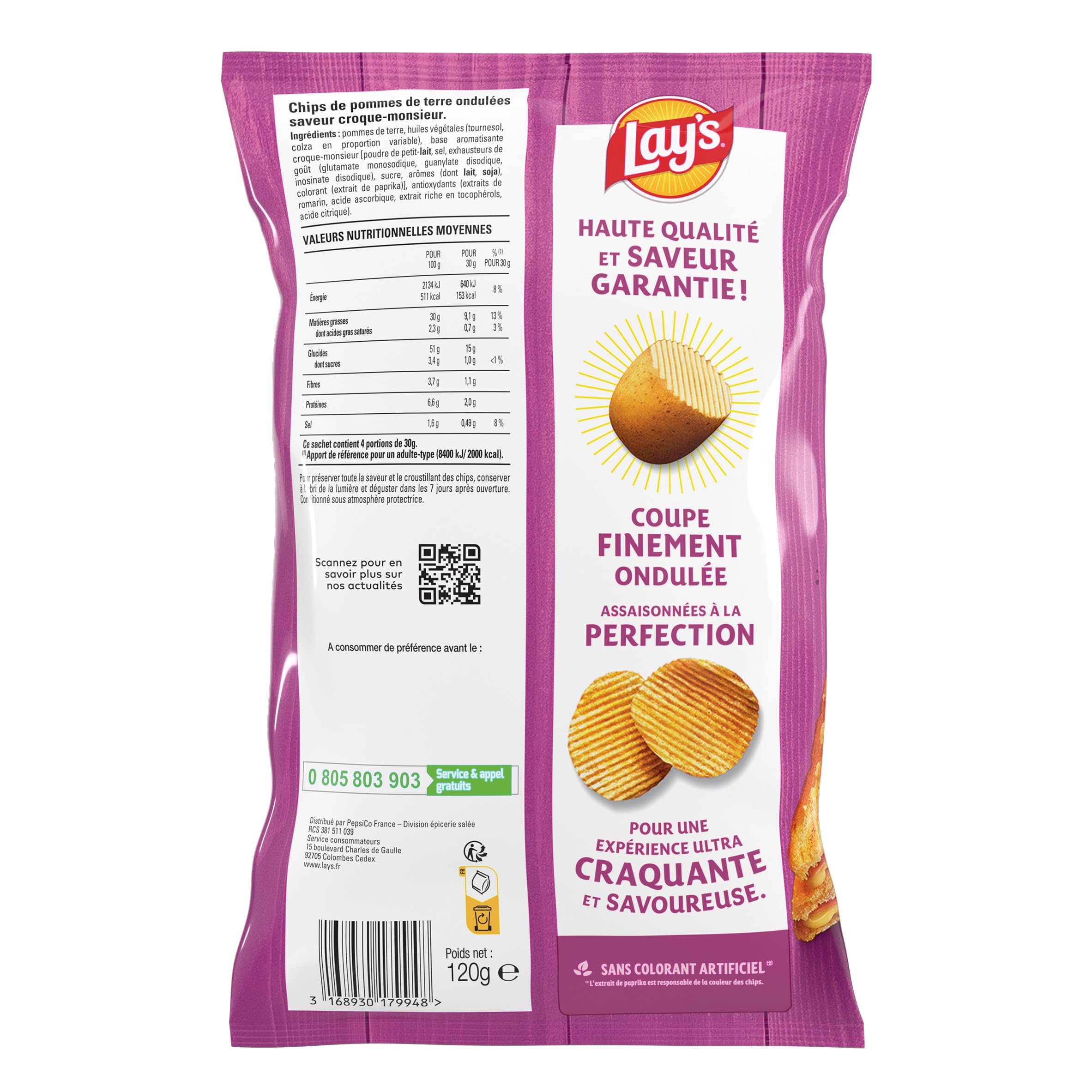 lay-s-ondul-es-croque-monsieur-chips-120g-fromage-jambon image 2