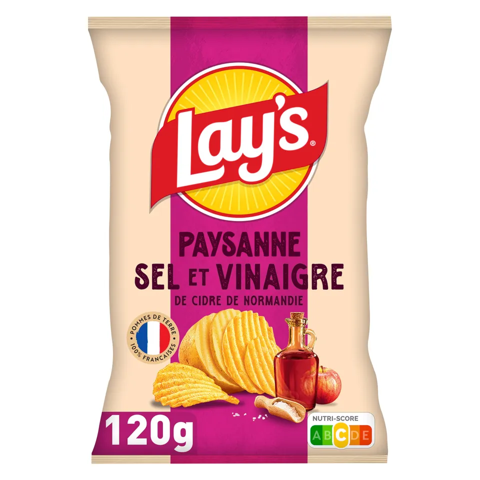 lay-s-recette-paysanne-chips-sel-et-vinaigre-de-cidre-120g image 1