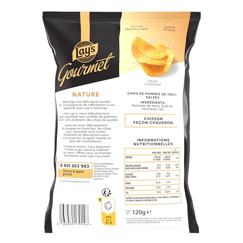 lay-s-gourmet-chips-nature-120g-lot-12-sal-es-croustillantes image 5