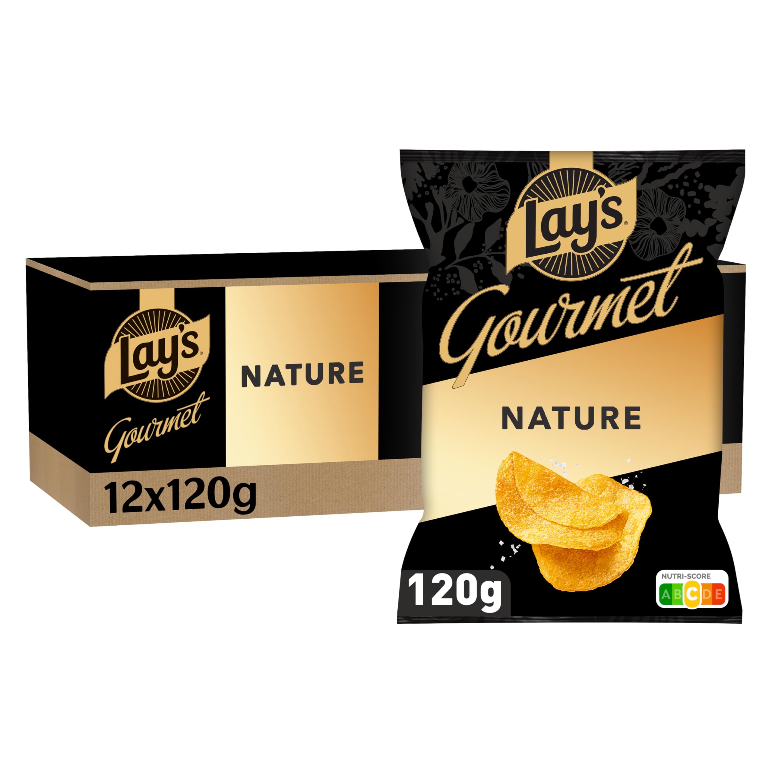 lay-s-gourmet-chips-nature-120g-lot-12-sal-es-croustillantes image 1
