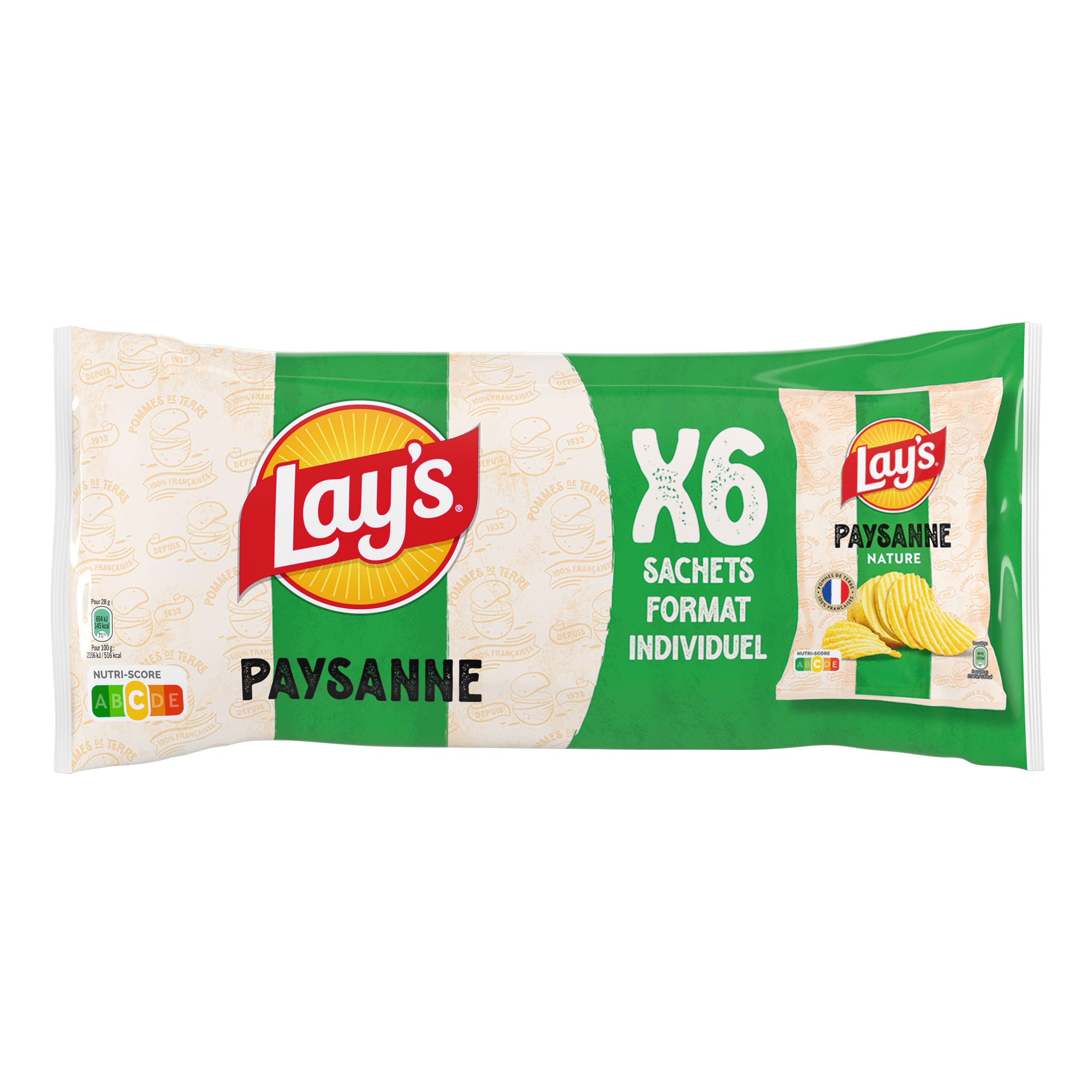 lay-s-format-individuel-paysanne-chips-ondul-es-6x28g-nature image 2