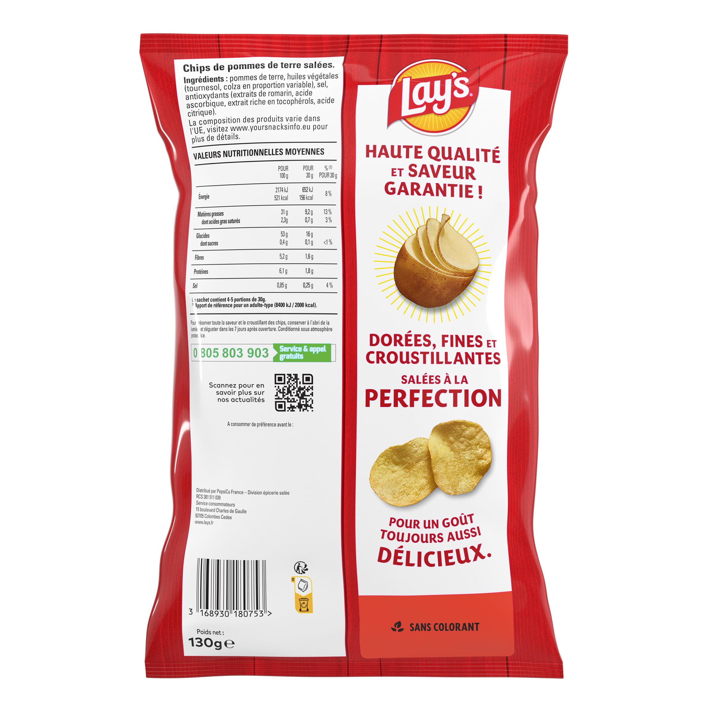 lay-s-classique-chips-nature-130g-lot-de-10-sal-es image 2