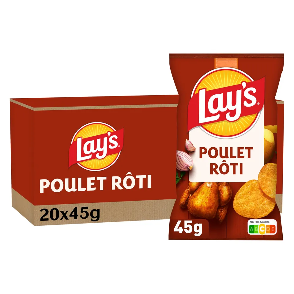 lay-s-format-individuel-poulet-r-ti-chips-20x45g-croustillantes image 1